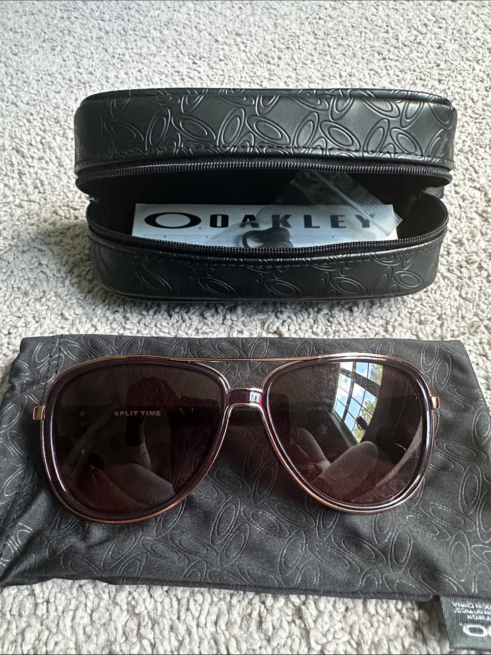 Oakley Split Time Sunglasses in Tortoise and Dark Brown Lenses